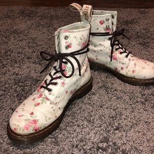 Floral White Dr Martens 1460